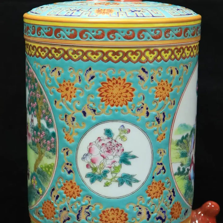 [BUNJANG] Chinese Cloisonné Enamel Hat-shaped Tripod Censer / 중국 도자기 법랑채 모자도 삼족 차 합 골동품 고미술품 수집품