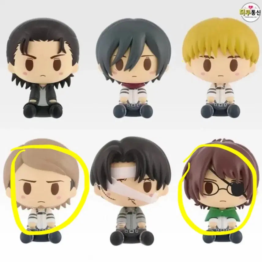 [BUNJANG] Attack on Titan Jean &amp; Hanji Chocoinu H Figure Bundle Set / (일괄가격) 진격의 거인 초코노코 h상 쟝, 한지