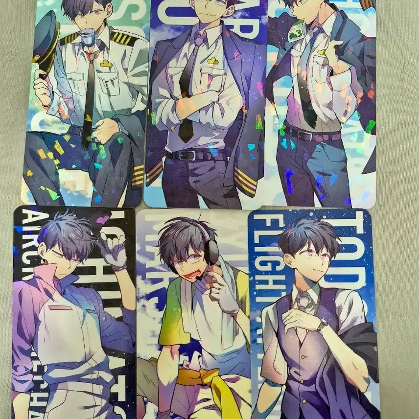[BUNJANG] Osomatsusan Hologram Card Set / 오소마츠상 비공굿 홀로그램 카드택 6종 한 세트
