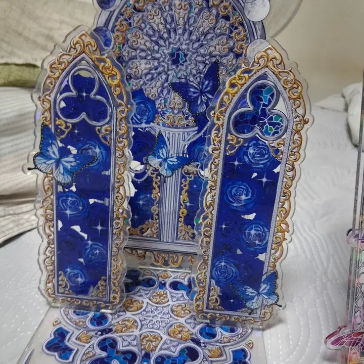 [BUNJANG] Rose Stained Glass Acrylic Stand / 장미 스테인드글라스 배경 아크릴 스텐드