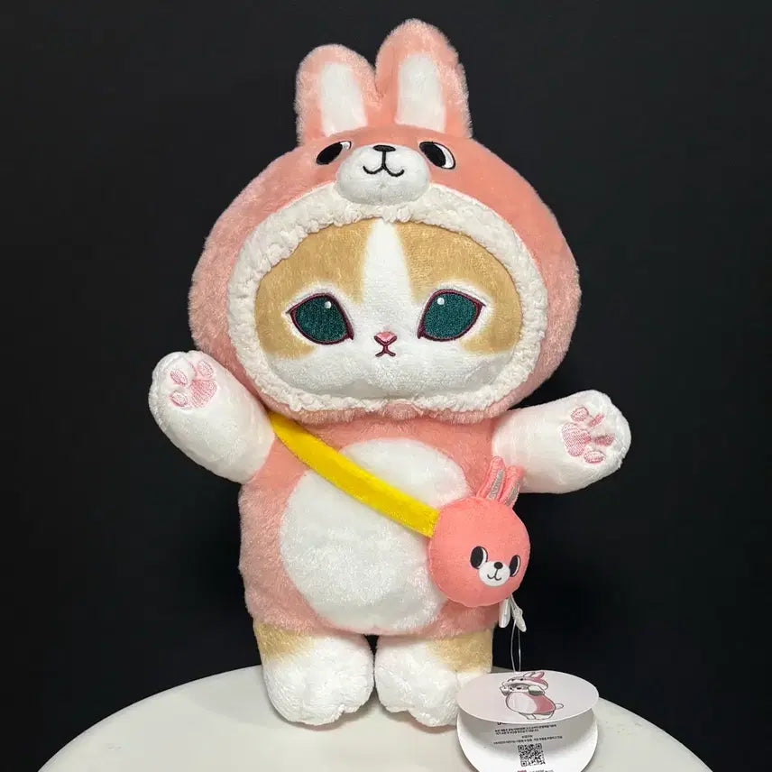 [BUNJANG] Mofu Sand Medium Plush Rabbit Outfit Pink New / (정품) 모후샌드 중형 인형 토끼옷 핑크 새상품