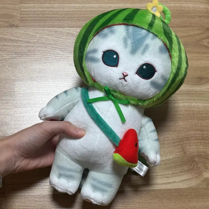 [BUNJANG] Mofu Sand Watermelon Costume Plush Doll (Medium, Authentic) / (정품) 모후샌드 중형 수박 코스튬 인형 새상품
