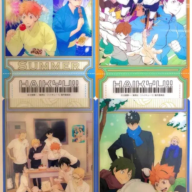 [BUNJANG] Haikyu!! Visual Clear Ticket Summer/Winter Bundle Set / [일괄] 하이큐 비주얼 클리어 티켓 여름 겨울 히나타 카게야마 야치 키요코 카라스노 6종 세트 시라토리자와 아오바죠사이 다테공