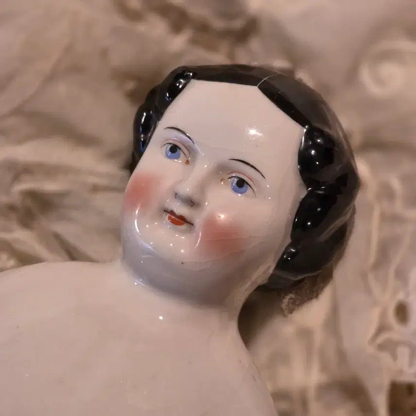 [BUNJANG] Antique China Doll Head Bust, 13cm Porcelain Doll Head / 앤틱 차이나돌 헤드 포슬린 인형
