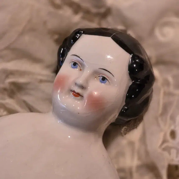 [BUNJANG] Antique China Doll Head Bust, 13cm Porcelain Doll Head / 앤틱 차이나돌 헤드 포슬린 인형