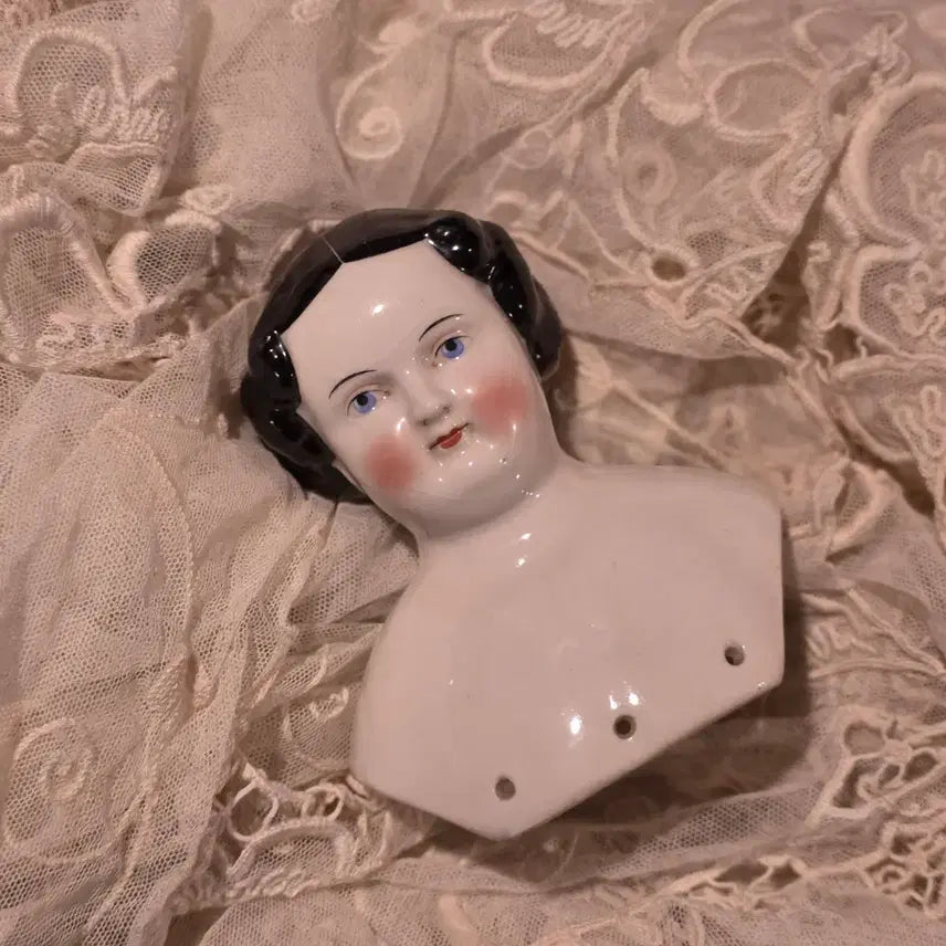 [BUNJANG] Antique China Doll Head Bust, 13cm Porcelain Doll Head / 앤틱 차이나돌 헤드 포슬린 인형