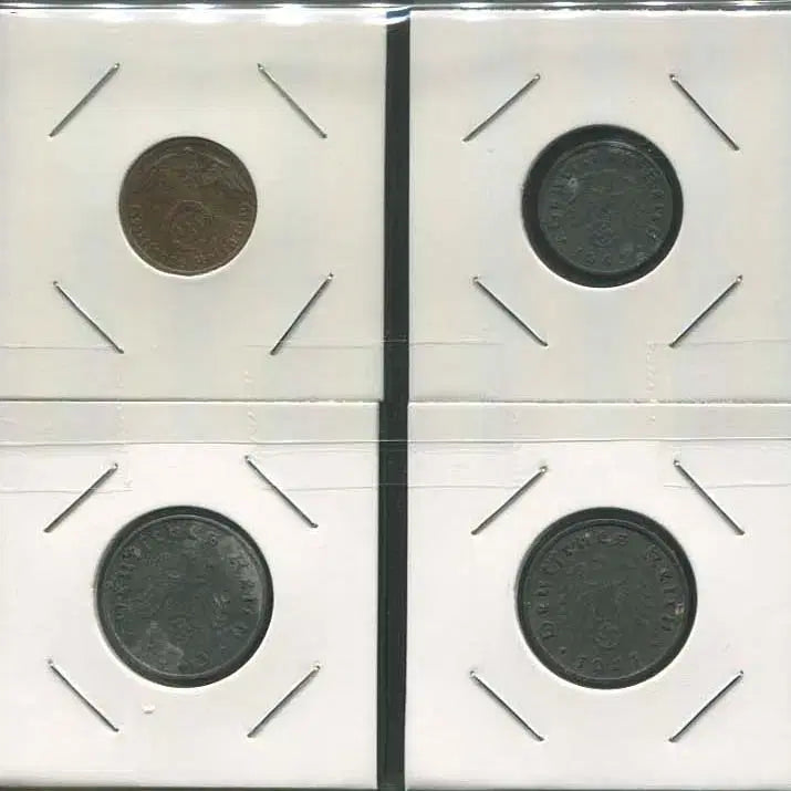 [BUNJANG] German Nazi Coin Collection (4 Types) / 독일 나치주화 독일코인 4종류(하켄크로이츠문장 주화)(아연화3종,청동화1종)_181