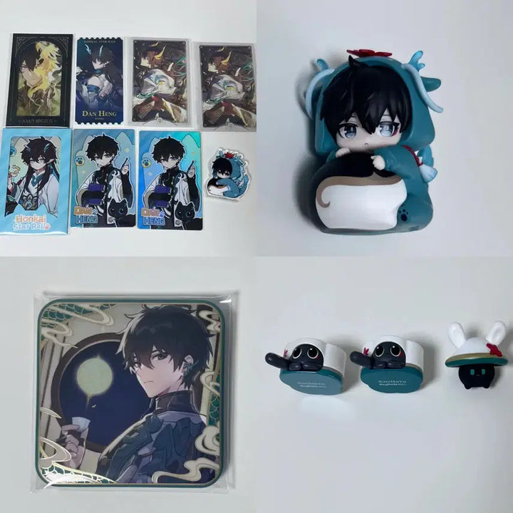 [BUNJANG] Honkai: Star Rail Dan Heng "May Meowdness" Creation Cat &amp; Mushroom Rabbit Figures + Dormitory Figure + Photocard Set / 스타레일 단항 완매의 창조물 고양이+버섯토끼 피규어+ 기숙사 피규어 +포토카드 세트