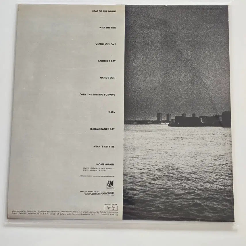 [BUNJANG] Bryan Adams Into the Fire LP / Bryan Adams 브라이언 아담스 LP / Into the Fire/EX+연한오염 소리영향,필요시 사진요청/가사지