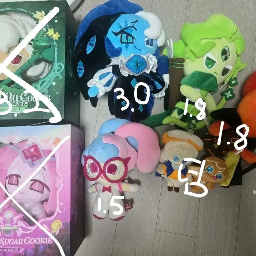 [BUNJANG] Cookierun Kingdom Character Dolls Bundle Set / 급처) 쿠킹덤 쉐도우밀크 불꽃정령 멜로우버니 바람궁수 인형판매