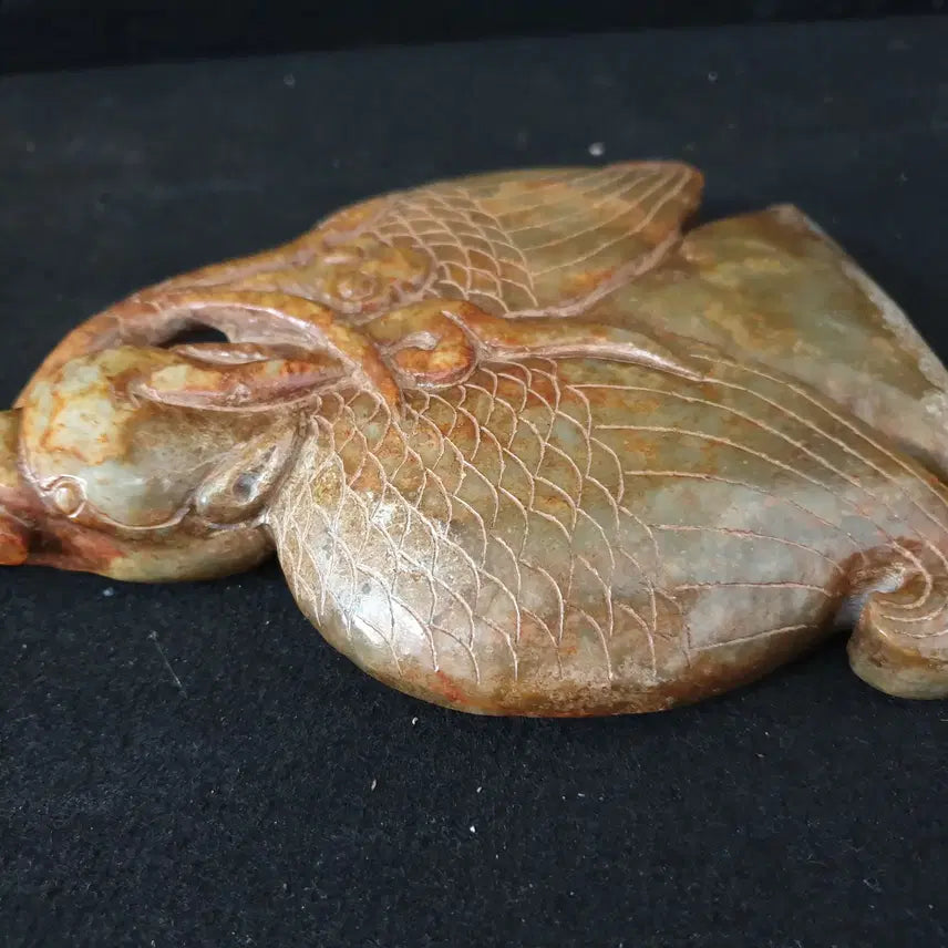 [BUNJANG] Antique Bronze Eagle Statue Holding Reishi Mushroom / (수원만물)불로초를 물고있는 춮토 독수리상
