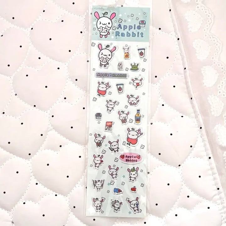 [BUNJANG] Vintage Ani-Puchi World Apple Rabbit Stickers / 빈티지 ANI-PUCHI WORLD 애플 래빗 토끼 스티커
