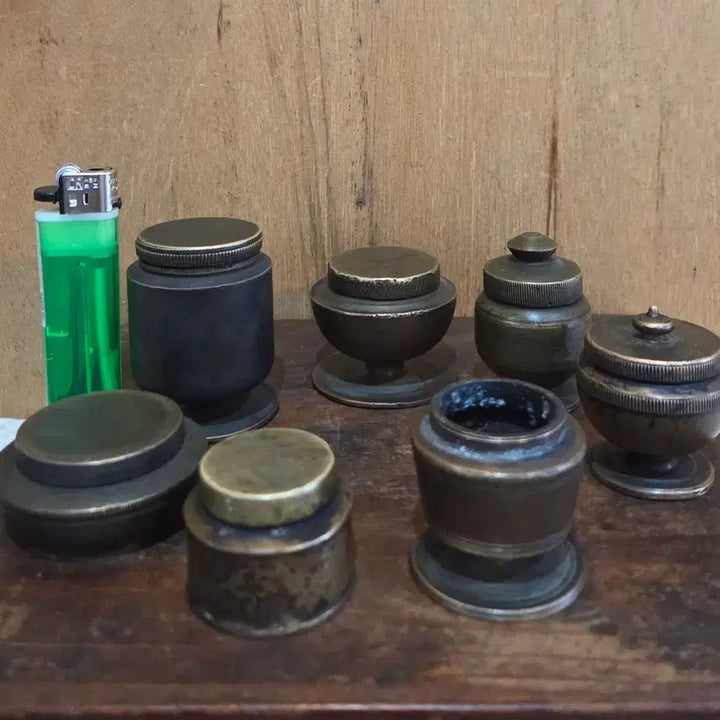 [BUNJANG] Antique Inkstone Set (7 Pieces) / 오랜세월의 동 먹통 7점