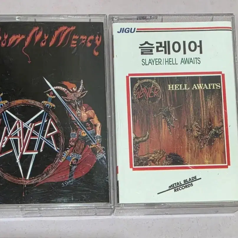 [BUNJANG] Slayer Show No Mercy / Hell Awaits Cassette Tape (Opened) - 2 Types / .[개봉/카세트테이프] 슬레이어 쇼 노 머시 / 헬 어웨이츠 2종류