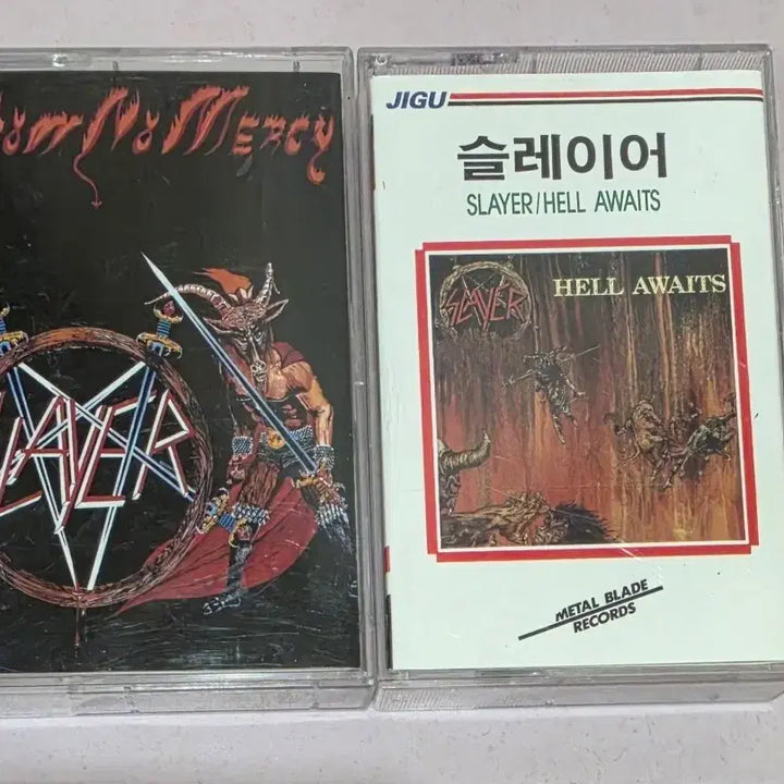 [BUNJANG] Slayer Show No Mercy / Hell Awaits Cassette Tape (Opened) - 2 Types / .[개봉/카세트테이프] 슬레이어 쇼 노 머시 / 헬 어웨이츠 2종류