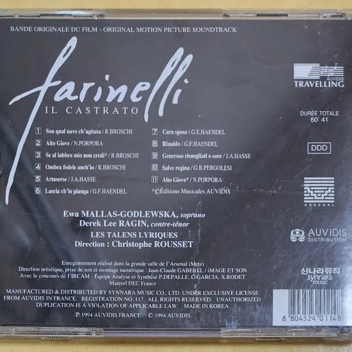 [BUNJANG] Farinelli Il Castrato Original Soundtrack CD / [CD] 파리넬리 일 카스트라토 OST