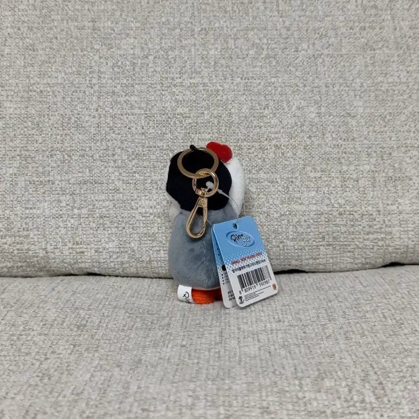 [BUNJANG] Pingu Pinguin Double Heart Standing 10cm Keyring Plush / 정품 핑구 핑가 더블하트 스탠딩 10cm 키링 인형