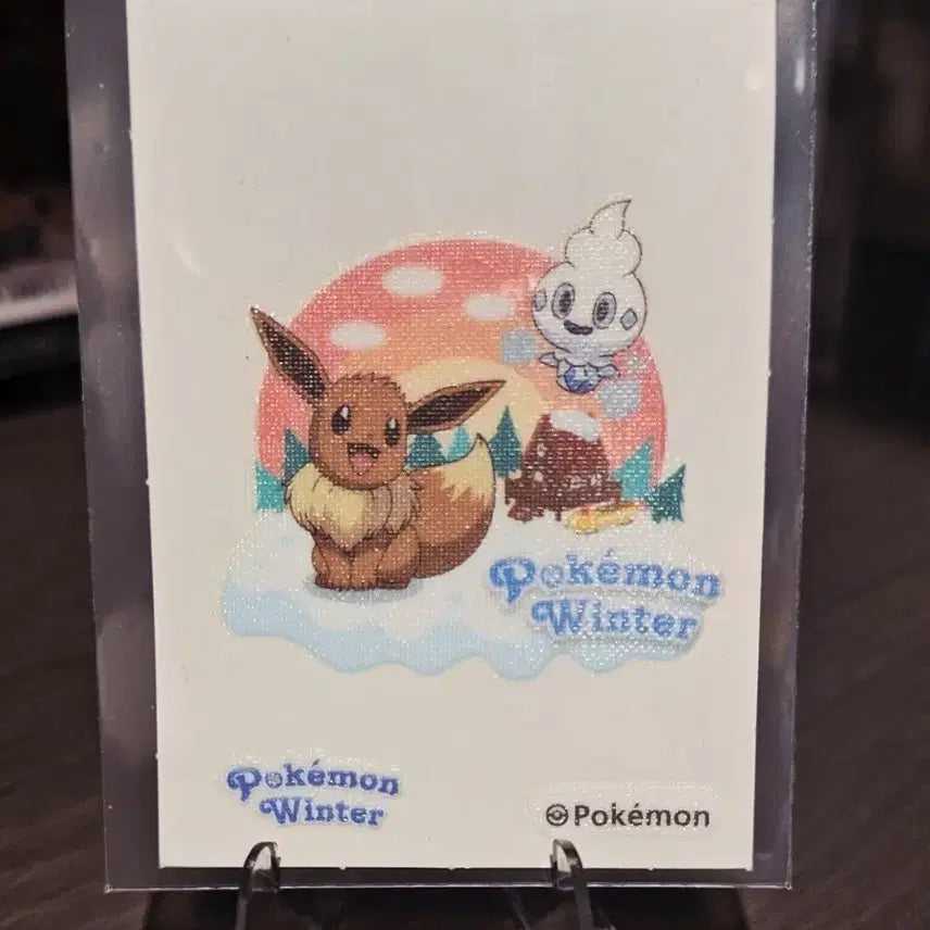 [BUNJANG] Pokemon Winter Eevee Snow Globe (Large) / 포켓몬 띠부씰 윈터 이브이 스노우볼(대형)