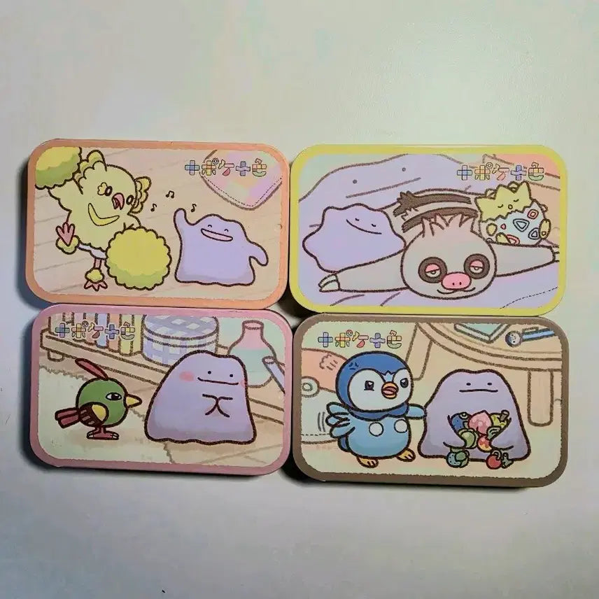 [BUNJANG] Pokemon Center Ditto Tin Case Set (4 Types) / 포켓몬센터 메타몽 틴케이스 4종 세트 쁘띠캔 푸치캔