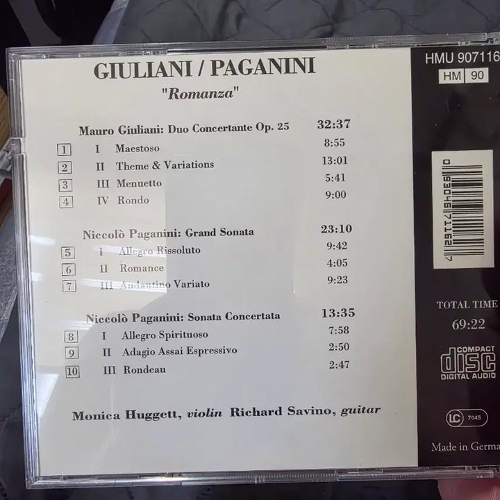[BUNJANG] Giuliani &amp; Paganini: Romanza CD / 줄리아니 &amp; 파가니니 로만차 CD