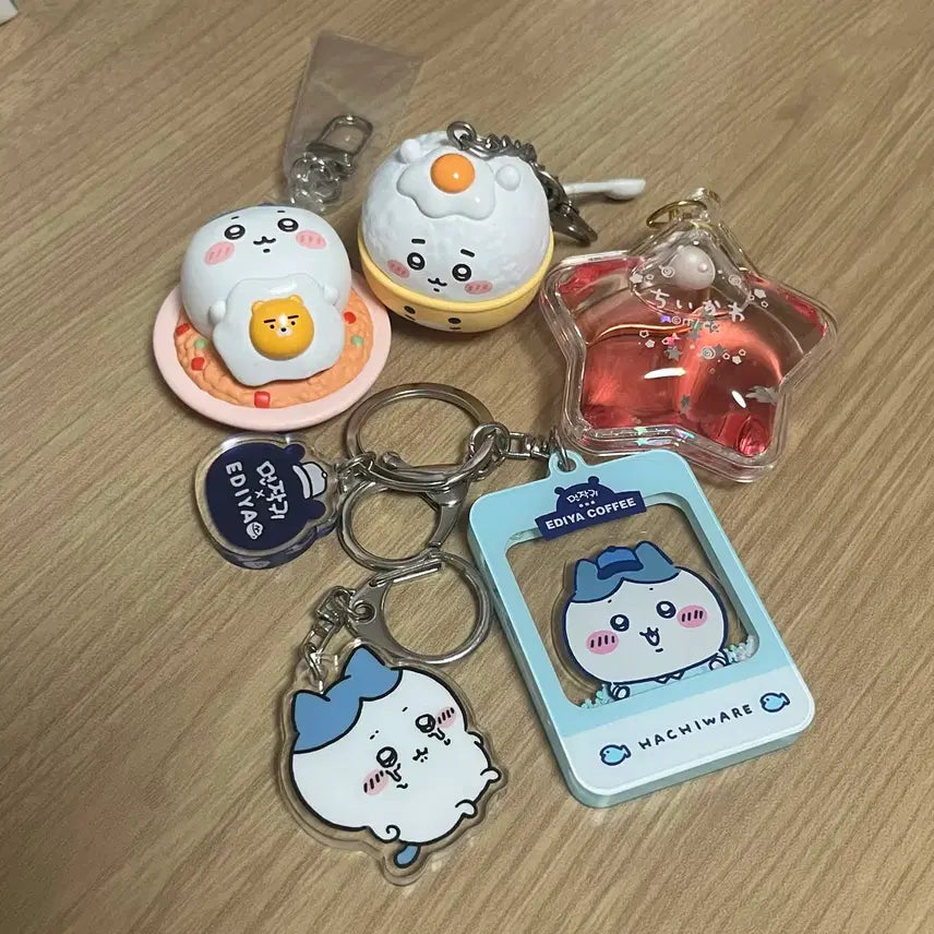 [BUNJANG] Chiikawa Hachiwara Keychain Gacha Accessory Bundle Set / 먼작귀 치이카와 하치와레 키링 가챠 소품 일괄 판매