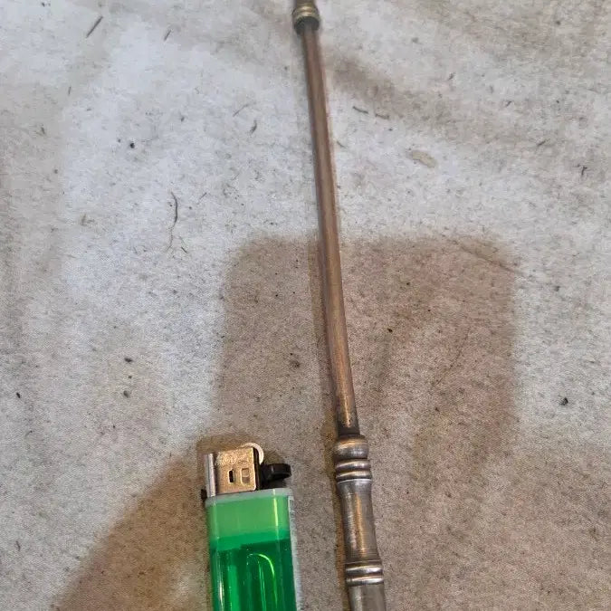 [BUNJANG] Antique High-Grade White Brass Long-Stemmed Pipe / 옛날 고급 백동 곰방대