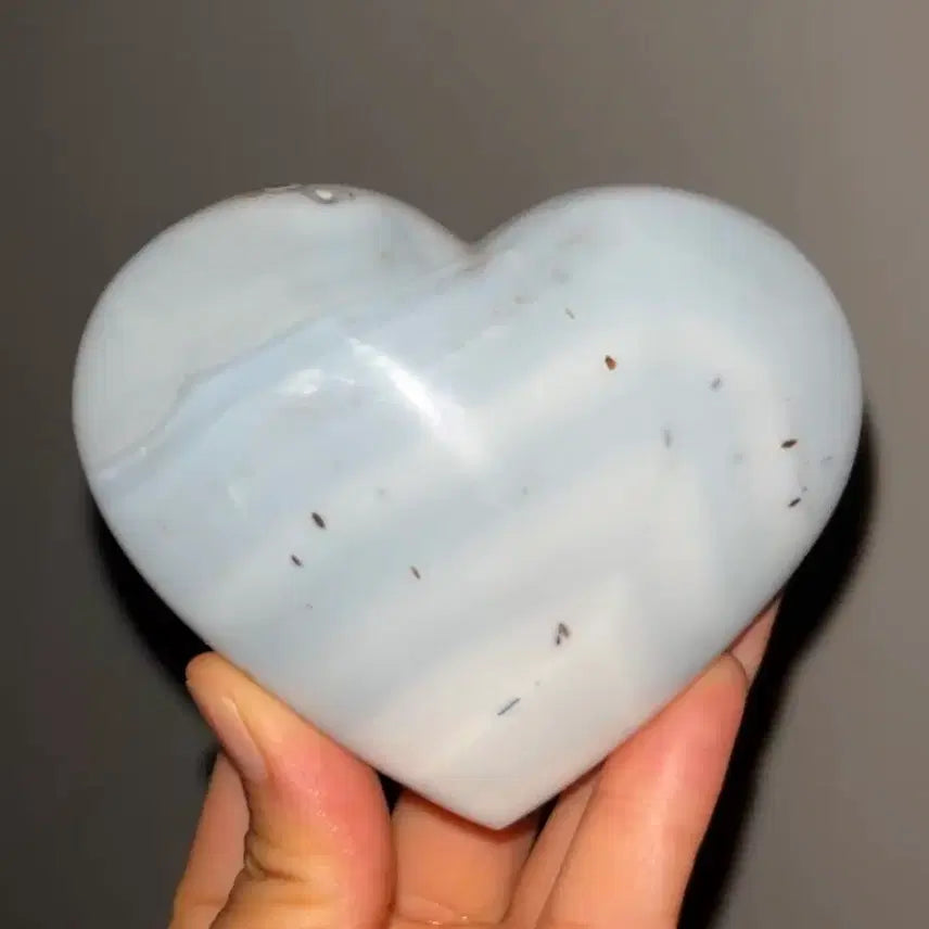 [BUNJANG] Blue Chalcedony Heart / 블루 칼세도니 하트