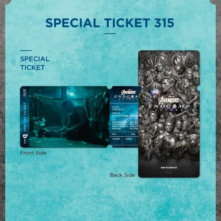 [BUNJANG] Avengers: Endgame Encore Special Ticket CineQ Exclusive Goods / 어벤져스 엔드게임 앙코르 스페셜 티켓 씨네큐 특전 굿즈