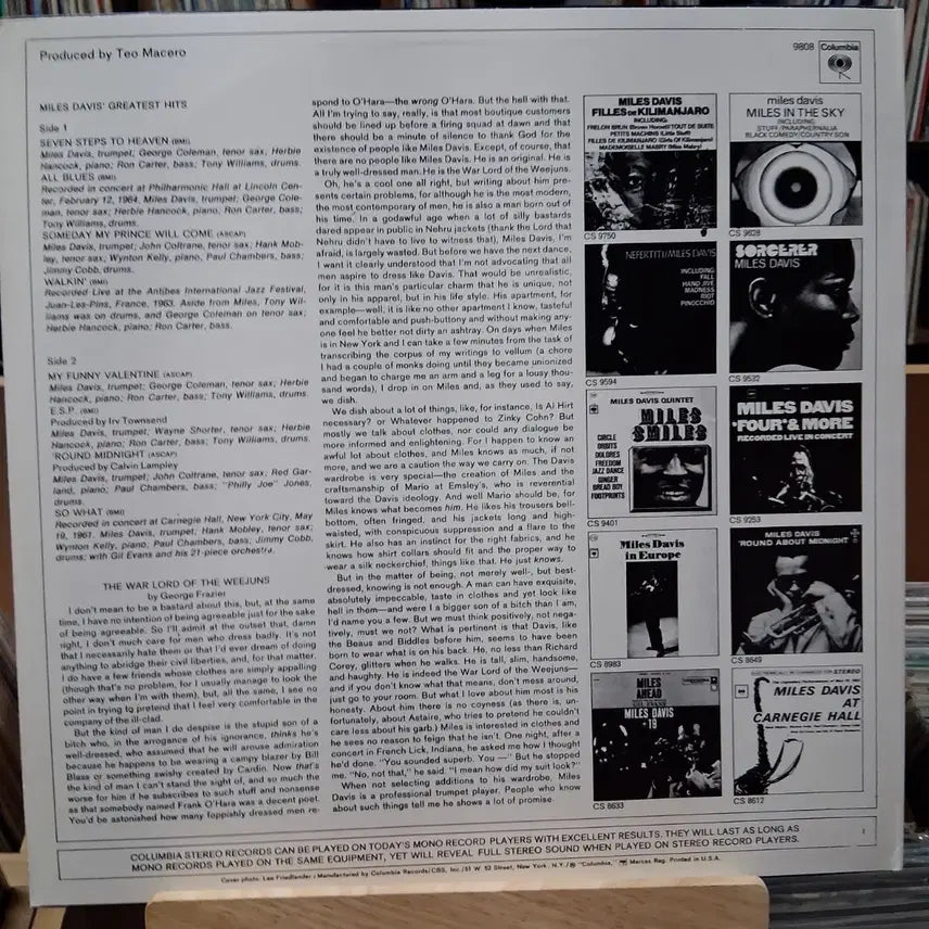 [BUNJANG] Miles Davis Greatest Hits LP (US Pressing) Mint Condition / 민트 미국반 마일스 데이비스 GREATEST HITS LP 할인