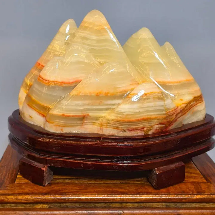 [BUNJANG] Secluded Mountain Landscape Stone with Jade Processing - Mineral Scholar Stone / 26091701 맑고 좋은  기운을 내뿜는 첩첩 산수경석 옥 가공석 광물 수석 팝니다