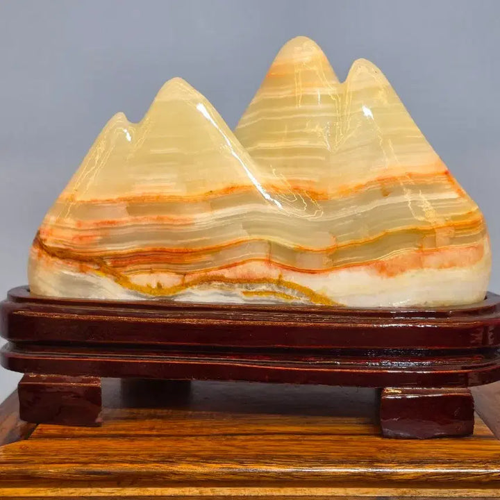 [BUNJANG] Secluded Mountain Landscape Stone with Jade Processing - Mineral Scholar Stone / 26091701 맑고 좋은  기운을 내뿜는 첩첩 산수경석 옥 가공석 광물 수석 팝니다