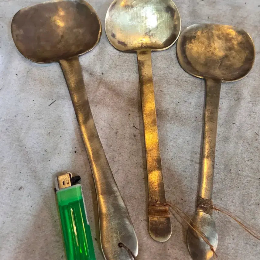 [BUNJANG] Vintage Brass Rice Paddle Set (3 Pieces) / 빈티지 옛날 놋주걱 3점