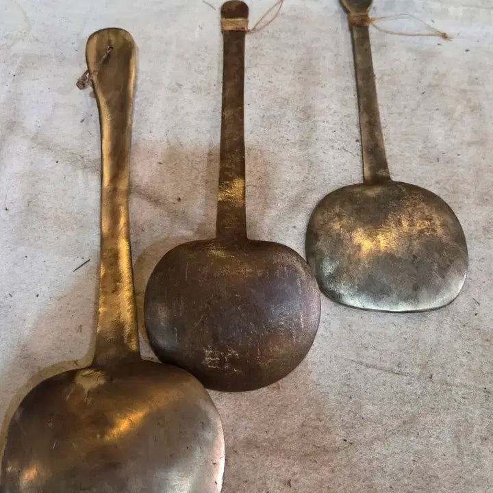 [BUNJANG] Vintage Brass Rice Paddle Set (3 Pieces) / 빈티지 옛날 놋주걱 3점