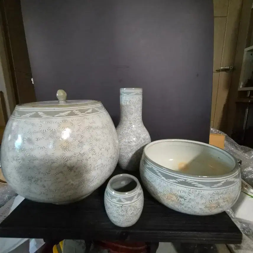 [BUNJANG] Lee Eun-gu Master Ceramic Art Set / 청파 , 이은구 명장의 도자기 작품