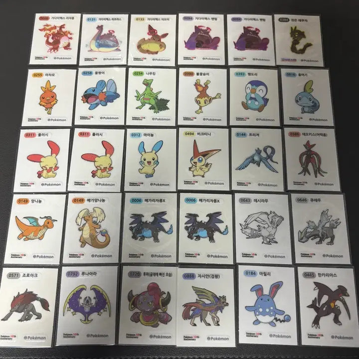[BUNJANG] Pokemon 30th Anniversary Stickers Bundle Set / 포켓몬 30주년 띠부씰 피카츄 파이리 꼬부기 이상해씨 이브이 메타몽 망나뇽 리자몽