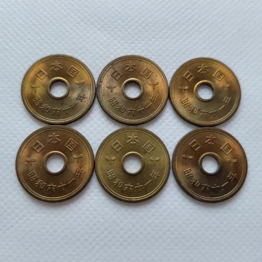 [BUNJANG] Japanese 5 Yen Coin Set (6 Variations) / 일본국 5엔 동전 (6종) 일괄