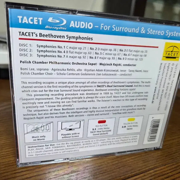 [BUNJANG] Tacet Beethoven Symphonies Complete Blu-ray Audio Unused / Tacet 베토벤교향곡 전집 블루레이 오디오 미사용품