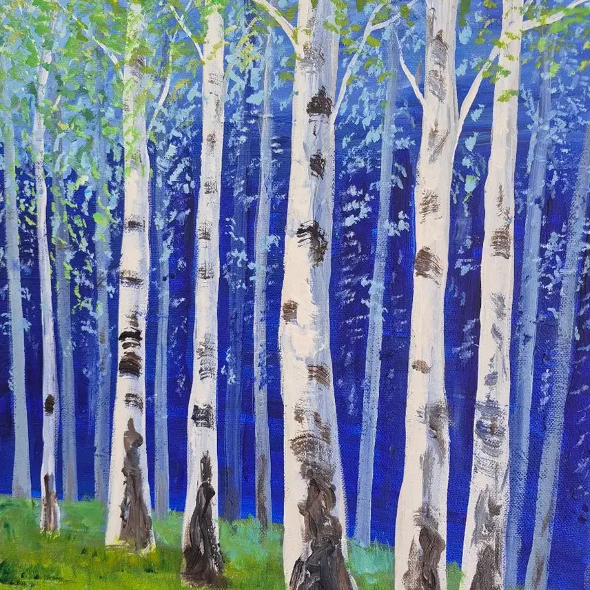 [BUNJANG] Blue Birch Forest Original Painting (Size 12) / 푸른 자작나무숲.원화작품 .새상품. 12호그림
