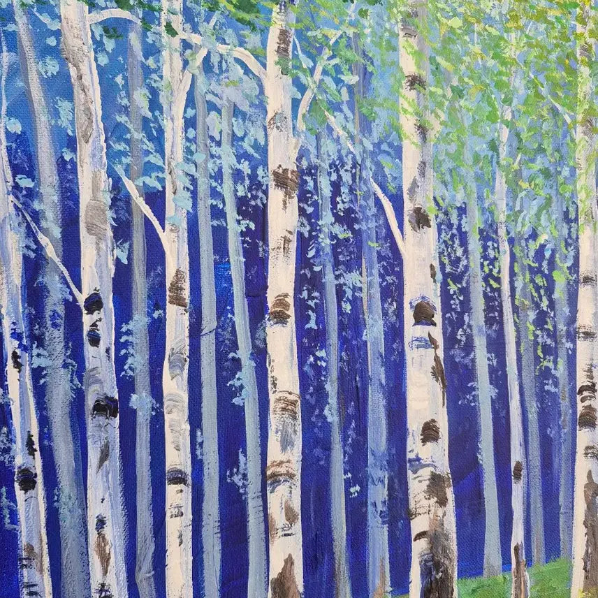 [BUNJANG] Blue Birch Forest Original Painting (Size 12) / 푸른 자작나무숲.원화작품 .새상품. 12호그림