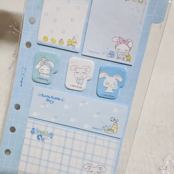 [BUNJANG] Sleeping Co 6-Ring Diary Adhesive Memo Classic Stationery Refill Pages Retro Vintage / 슬리핑코 6공 다이어리 점착메모 다꾸 고전문구 리필 내지 속지 지류 레트로 빈티지 바른손 캐릭터