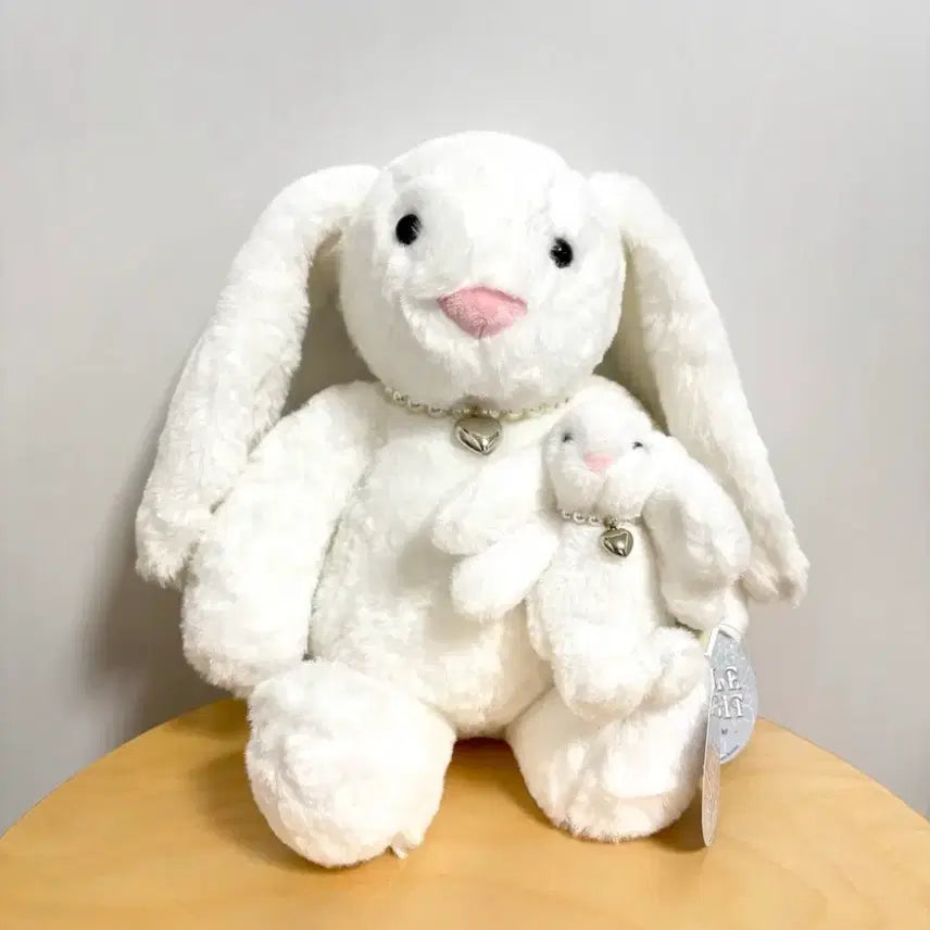 [BUNJANG] Noble Rabbit Pearl Necklace Doll Set Plushie / [세트할인] 노블레빗 진주목걸이 인형 세트 애착인형