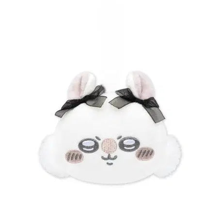[BUNJANG] Mongmonga Character Face Plush Keychain with Black Ribbon / 먼작귀 모몽가 인형 키링