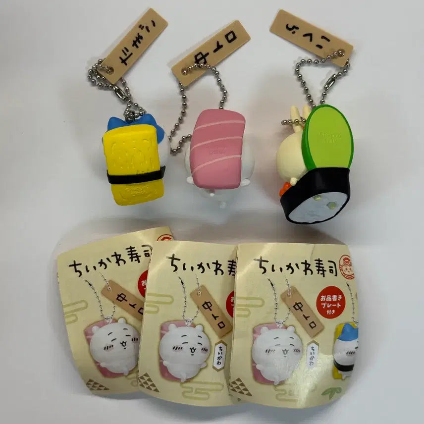 [BUNJANG] Chiikawa Sushi Gacha Figure Set / 치이카와 먼작귀 스시 가챠 피규어 햄냥토 세트 치이카와 하치와레 우사기