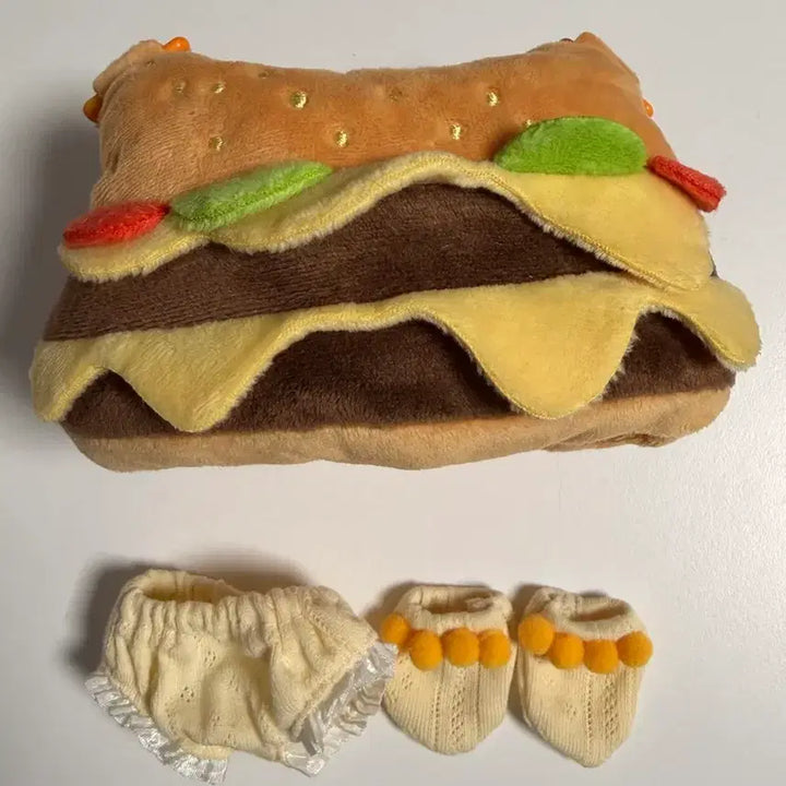 [BUNJANG] 20cm Doll Hamburger Outfit Set / 20cm 솜인형 햄버거 세트옷