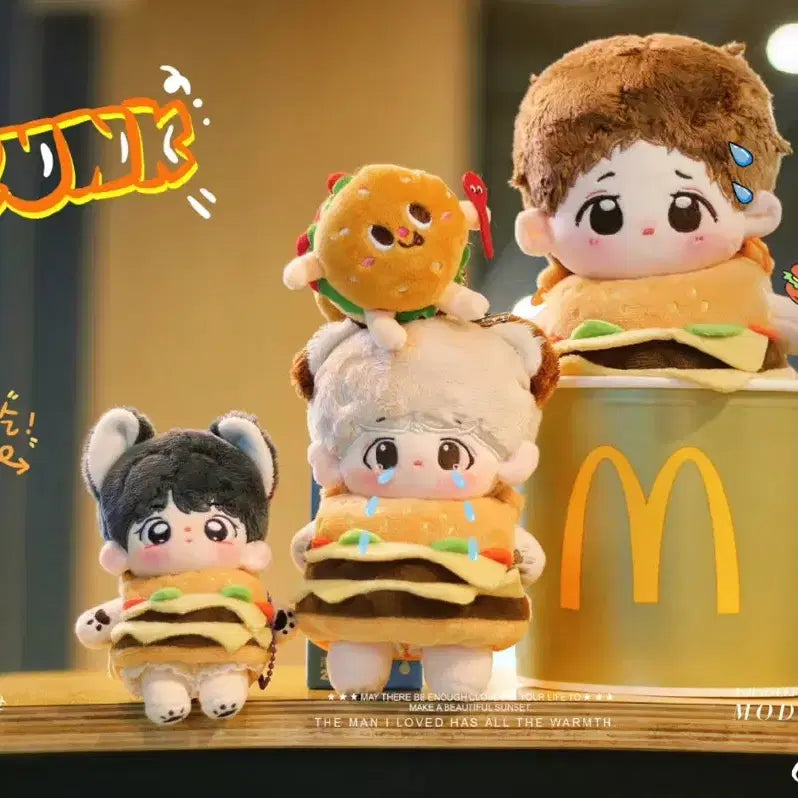 [BUNJANG] 20cm Doll Hamburger Outfit Set / 20cm 솜인형 햄버거 세트옷