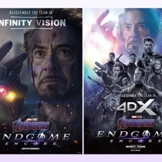 [BUNJANG] Avengers Endgame Encore 4DX Poster Set / 2개 세트) 어벤져스 엔드게임 앙코르 4dx 포스터 굿즈 특전