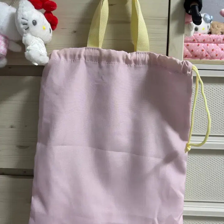 [BUNJANG] Rilakkuma Strawberry Drawstring Pouch Bag / 리락쿠마 딸기 복조리 가방