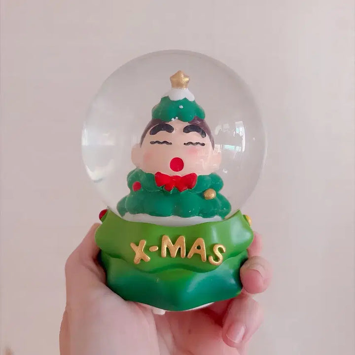 [BUNJANG] Crayon Shin-chan Christmas Snow Globe Light / 짱구 크리스마스 소리나는 무드등 스노우볼