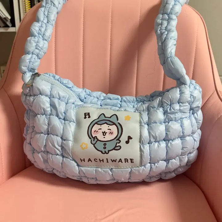 [BUNJANG] Cheery Blossom Hachiware Plush Bag Pastel Blue / 먼작귀 하치와레 푹신이 백 파스텔 블루 [새상품]