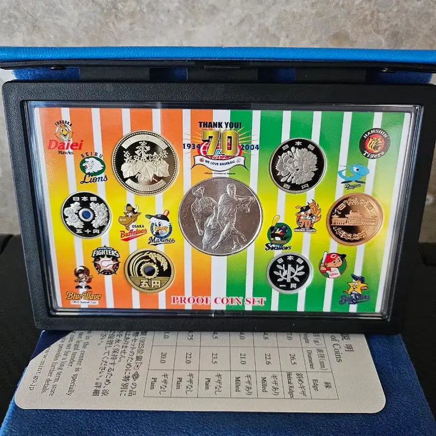 [BUNJANG] Japanese Professional Baseball 70th Anniversary 2004 Proof Coin Set / 일본 프로야구 70년 2004년 프루프화